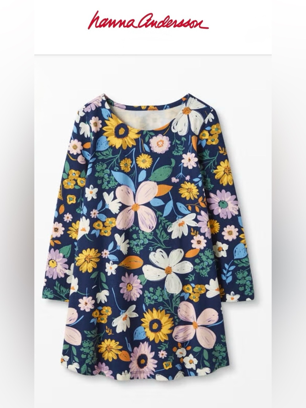 Hanna Andersson girl’ Floral Print Dress with pockets size 8